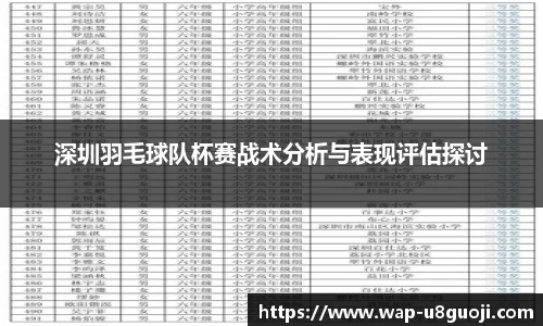 深圳羽毛球队杯赛战术分析与表现评估探讨
